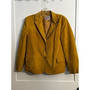 Vintage Heeksuede Blazer Golden Yellow Sz 16 Union Made Old Money Academia